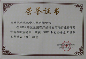 2015年度全國農(nóng)產(chǎn)品批發(fā)市場五十強