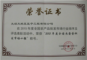 2015年度全國肉禽蛋批發(fā)市場十強